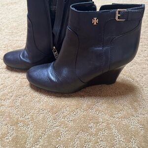 Tory Burch Black Wedge Ankle Boots